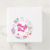 Ice Cream and Cake Verjaardag Dank u Bedankjes Labels (In situ)