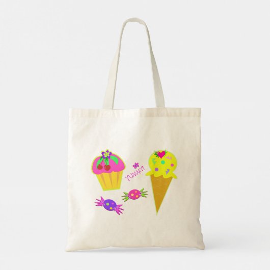Ice Cream and Cupcake Canvas tas (Achterkant)