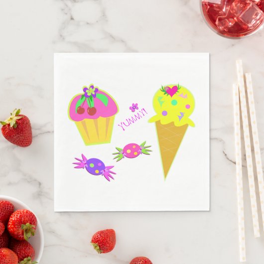 Ice Cream and Cupcake Paper Napkins Servet (Insitu)
