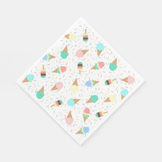 Ice Cream and Sprinkles Sweet Birthday Party Servet (Hoek)