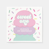 Ice Cream and Sprinkles Sweet One 1st Birthday Nap Servet (Voorkant)