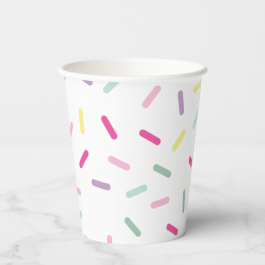 Ice Cream and Sprinkles Sweet One 1st Birthday Papieren Bekers (Achterkant)