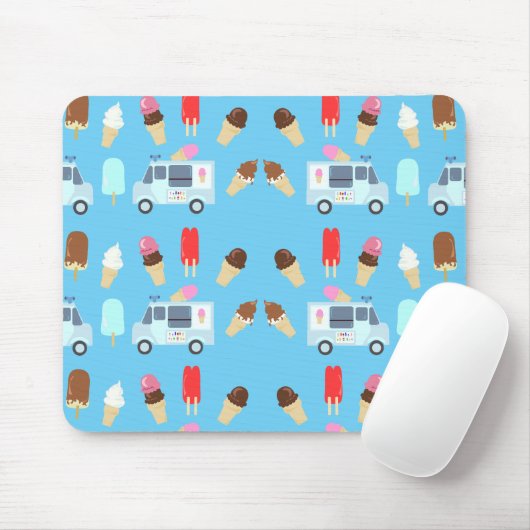 Ice Cream and Truck Pattern Muismat (Met muis)