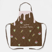 Ice Cream Apron in een Chocoladekleur Schort (Voorkant)