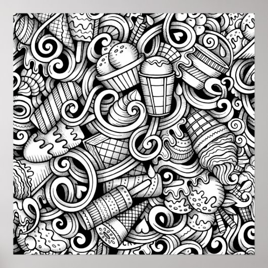 Ice Cream Art-kleuren — Poster (Voorkant)