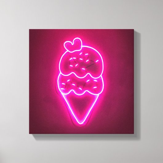 Ice Cream Art Strawberry Ice Cream Clip Art Painti Canvas Afdruk (Voorkant)