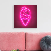 Ice Cream Art Strawberry Ice Cream Clip Art Painti Canvas Afdruk (Insitu (Woonkamer))