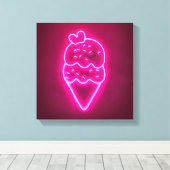 Ice Cream Art Strawberry Ice Cream Clip Art Painti Canvas Afdruk (Insitu (Houten vloer))