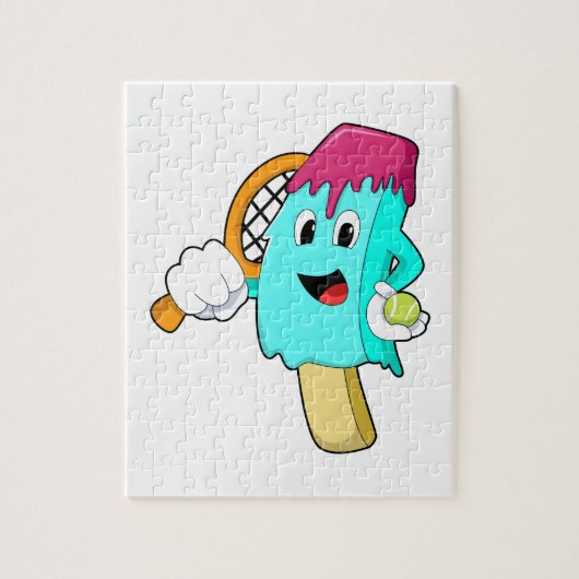 Ice cream at Tennis with Tennis racket Legpuzzel (Verticaal)