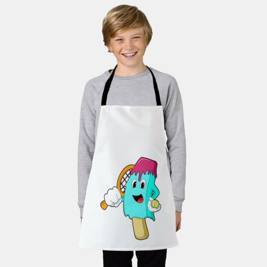 Ice cream at Tennis with Tennis racket Schort (Gedragen)