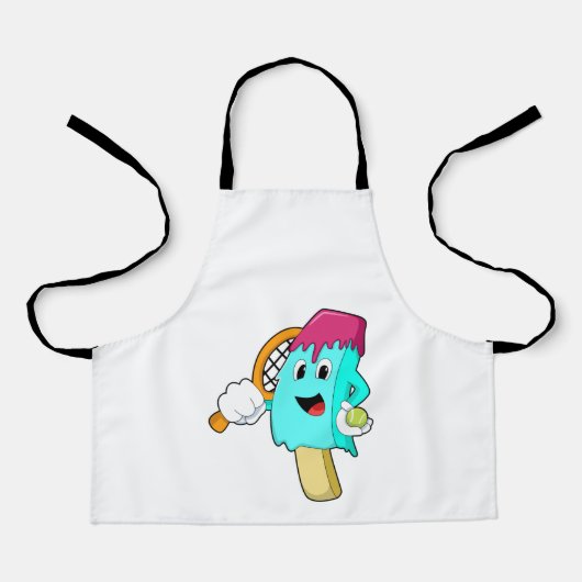 Ice cream at Tennis with Tennis racket Schort (Voorkant)