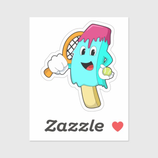 Ice cream at Tennis with Tennis racket Sticker (Vel)