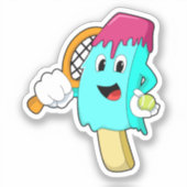 Ice cream at Tennis with Tennis racket Sticker (Voorkant)