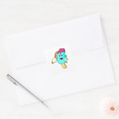 Ice cream at Tennis with Tennis racket Vierkante Sticker (Envelop)