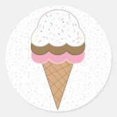 Ice Cream Awesomeness Ronde Sticker (Voorkant)