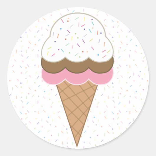 Ice Cream Awesomeness Ronde Sticker (Voorkant)