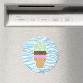 Ice Cream Baby Blauw Zebra Dierenprint Magneet (Insitu (Vaatwasser))