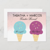 Ice Cream Baby Gender onthullen de kaarten van de  (Voorkant / Achterkant)