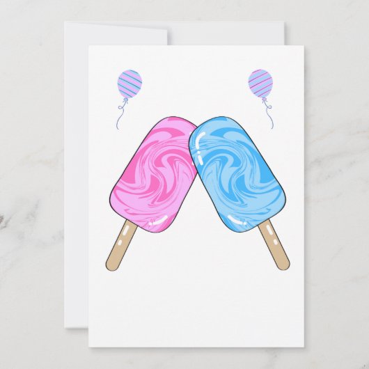 Ice Cream Baby Geslacht Onthulling Uitnodiging (Achterkant)