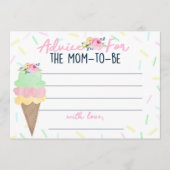 Ice Cream Baby shower Advice for Mam Kaarten (Voorkant)