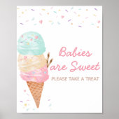 Ice Cream Baby shower Baby's zijn zoet Poster (Voorkant)