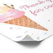 Ice Cream Baby shower Bedankt voor je komst Poster (Hoek)