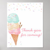 Ice Cream Baby shower Bedankt voor je komst Poster (Voorkant)
