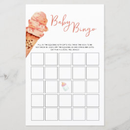 Ice Cream Baby shower Bingo spel