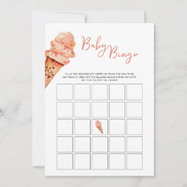 Ice Cream Baby shower Bingo spel Kaart