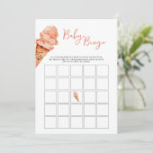 Ice Cream Baby shower Bingo spel Kaart (Staand voorkant)