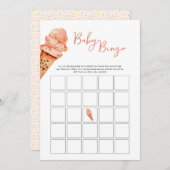 Ice Cream Baby shower Bingo spel Kaart (Voorkant / Achterkant)