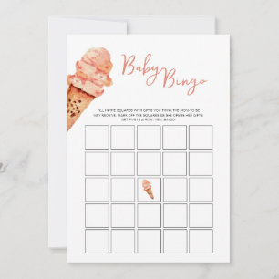 Ice Cream Baby shower Bingo spel Kaart