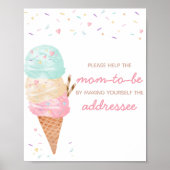 Ice Cream Baby shower Envelope Station Poster (Voorkant)