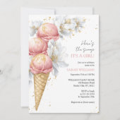 Ice Cream Baby shower Girl Kaart (Voorkant)