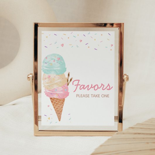 Ice Cream Baby shower gunsten Poster