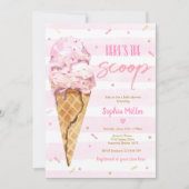 Ice Cream Baby shower Hier is het Scoop Baby showe Kaart (Voorkant)