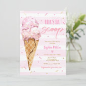 Ice Cream Baby shower Hier is het Scoop Baby showe Kaart (Staand voorkant)