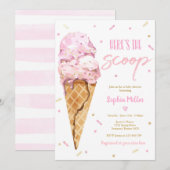 Ice Cream Baby shower Hier is het Scoop Baby showe Kaart (Voorkant / Achterkant)