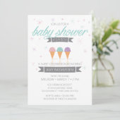 Ice Cream Baby shower Invitation - Het is een jong Kaart (Staand voorkant)