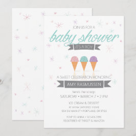Ice Cream Baby shower Invitation - Het is een jong Kaart