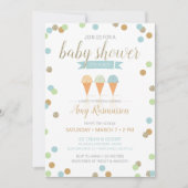 Ice Cream Baby shower Invitation - Het is een jong Kaart (Voorkant)