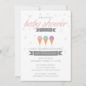 Ice Cream Baby shower Invitation - Het is een meis Kaart (Voorkant)
