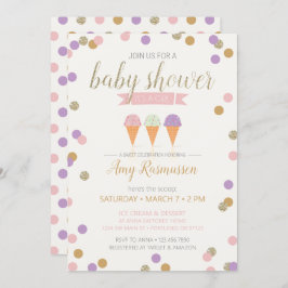 Ice Cream Baby shower Invitation - Het is een meis Kaart
