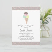 Ice Cream Baby shower Invitation Kaart (Staand voorkant)