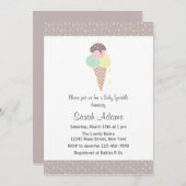 Ice Cream Baby shower Invitation Kaart (Voorkant / Achterkant)