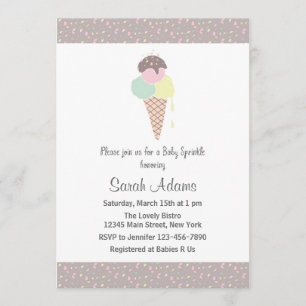 Ice Cream Baby shower Invitation Kaart