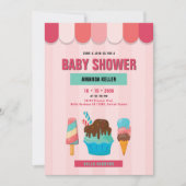 Ice Cream Baby shower Invitation Kaart (Voorkant)