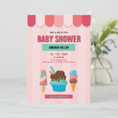 Ice Cream Baby shower Invitation Kaart (Staand voorkant)