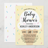 Ice Cream Baby shower Invitation Kaart (Voorkant / Achterkant)