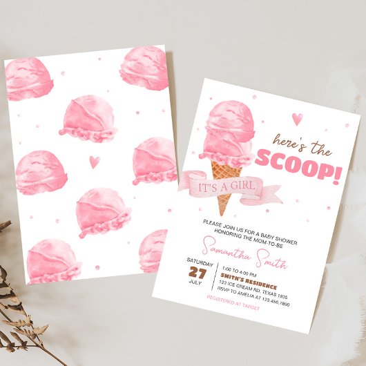 Ice Cream Baby shower Kaart